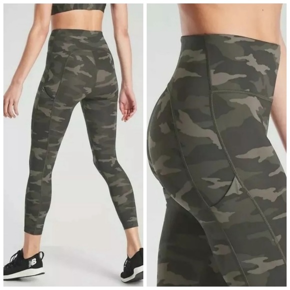 Athleta Pants - Athleta Ultimate Stash Pocket Camo 7/8 Tight size L